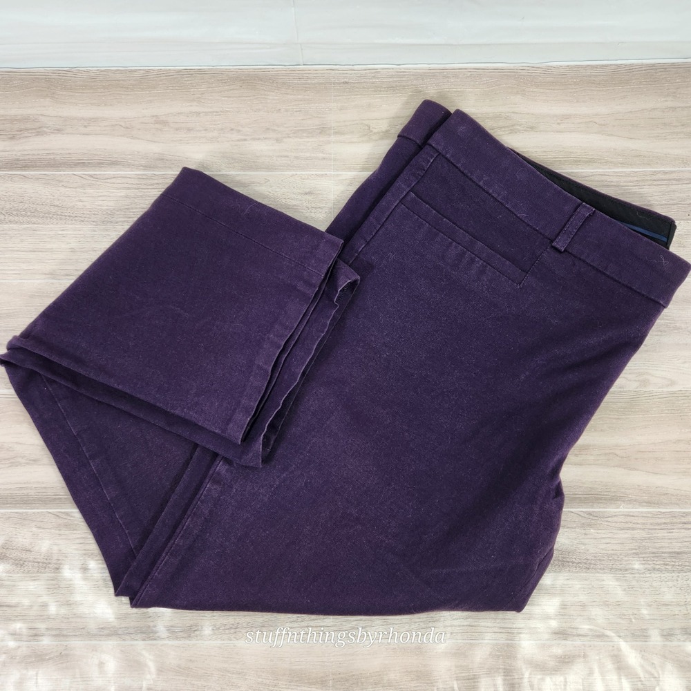 BANANA REPUBLIC Sloan Fit Women Purple(Grape) Ankle Pants Sz 14 Stretch Casual